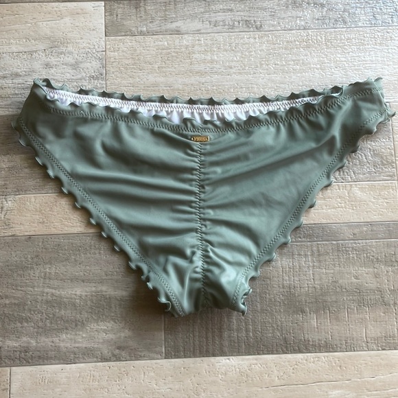 PINK Victoria's Secret Other - PINK frilly army green cheekie bikini bottoms